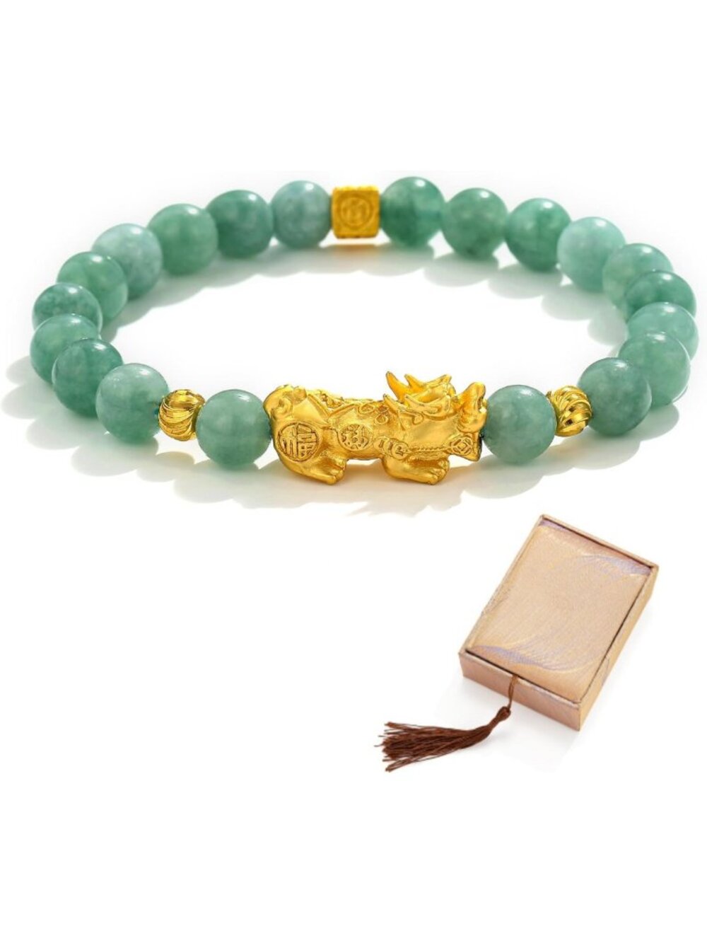 Authentic Green Jade Bracelet for Women - Feng Shui Lucky Jewelry for Wealth